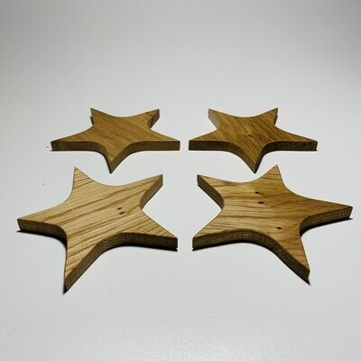 Star shaped oak coasters