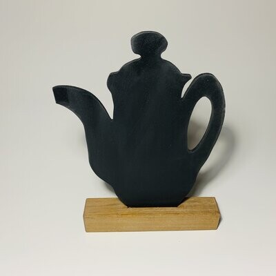 Coffee pot blackboard on a stand