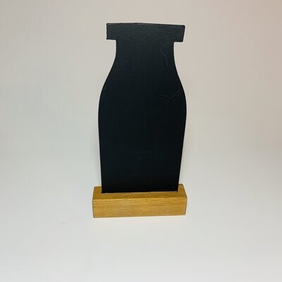 Milk bottle blackboard on a stand