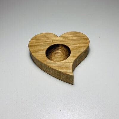Heart shaped egg cup with right hand curve