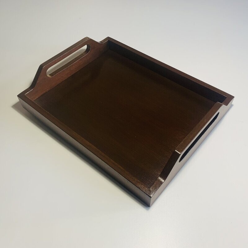 Rectangular hardwood tray