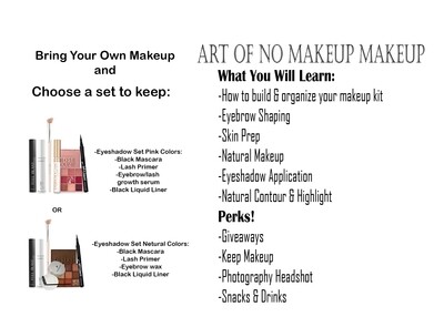 Makeup Class May 25 @  11am, 2pm, 5pm, 8pm