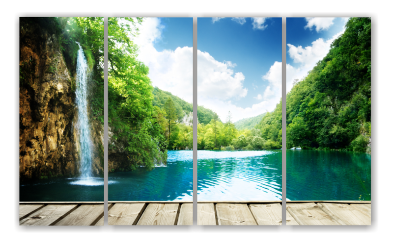 Waterfall Scene - Split Canvas Print