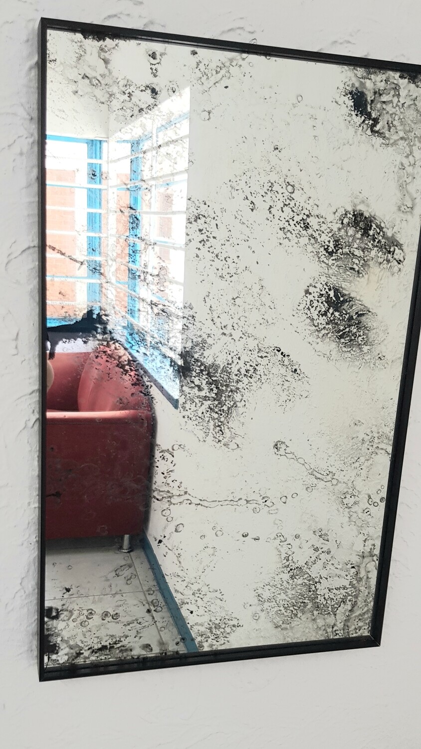 Antique Effect Mirror / Blue Colour Wash Mirror