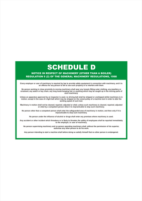 Schedule D - A3 Laminated Poster