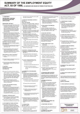 Employment Equity Act Poster/Chart - EEA - 2025 - A1 Laminated Labour Law poster Employment Equity Act Labour Law Poster/Chart A1 - BCEA - 2025 - Summary