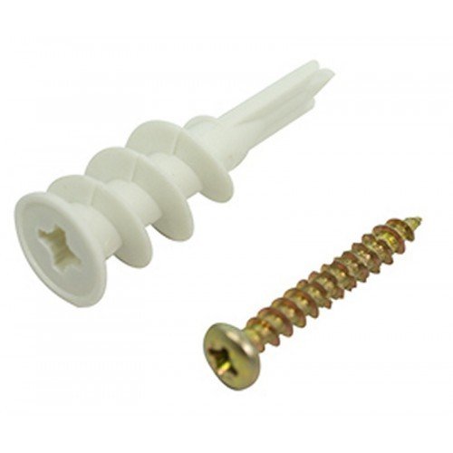 Set of four screws and dry wall plugs for mounting Aluminium Snap/Snapper/Clip style of poster frames.