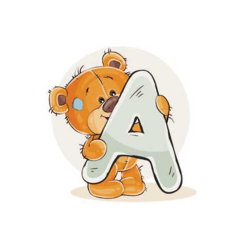 Teddy Bear Letters Canvas Print