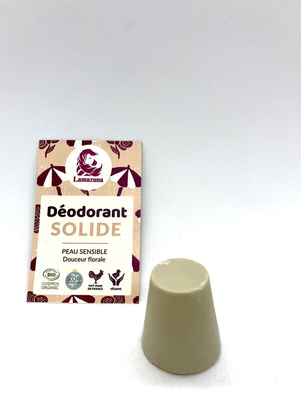 Déodorant solide peau sensible douceur florale Lamazuna