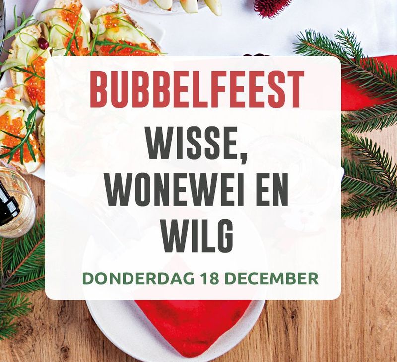 Bubbelfeest 18 december - De Wisse, Wonewei en de Wilg Bubbelfeest 18 december - De Wisse, Wonewei en de Wilg