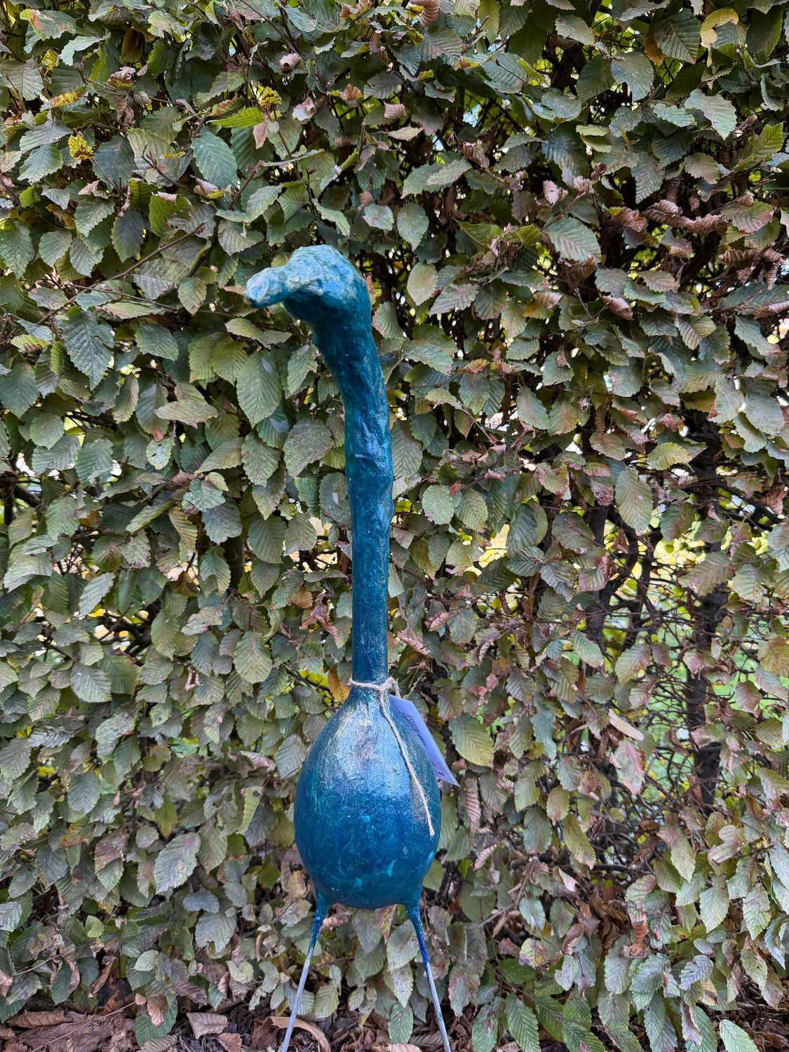 Vogel blauw/goud klein