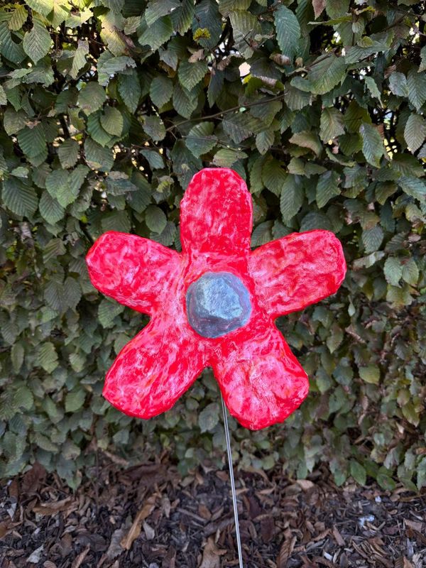 Bloem rood/grijs medium
