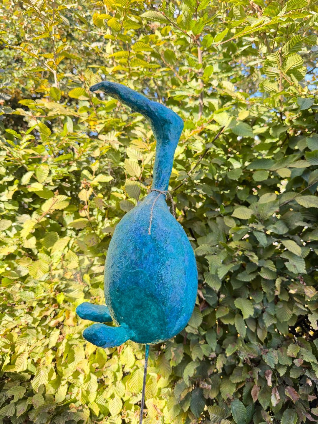 Vogel blauw/goud met voeten
