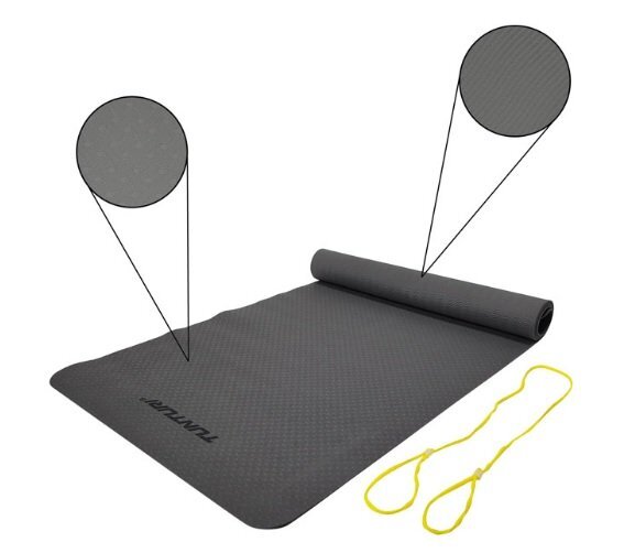 ESTERILLA DE YOGA TUNTURI TPE 3MM ANTRACITA /AMARILLA