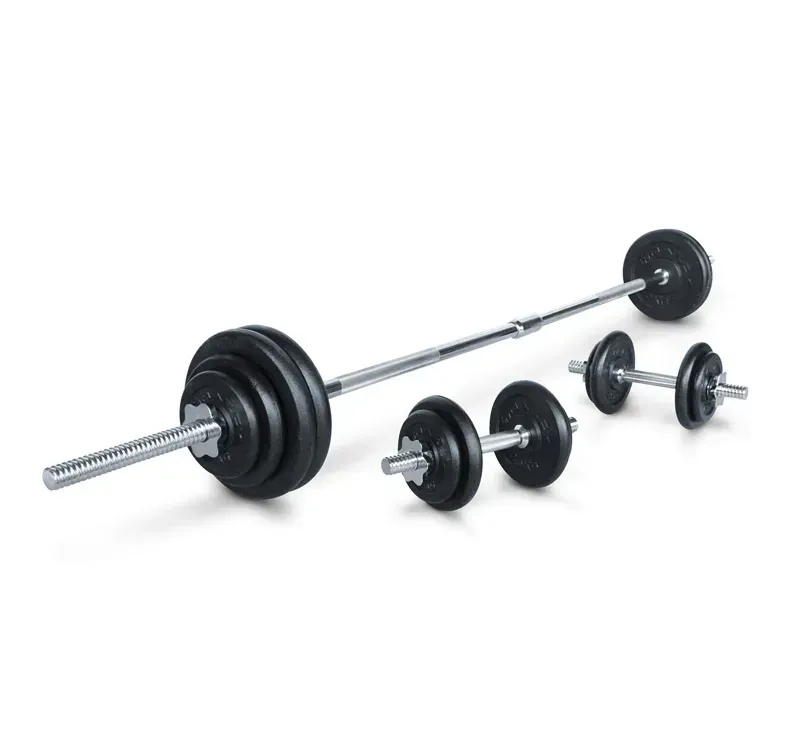 Set Olimpico de barra y discos con triple agarre 100kg de Marcy