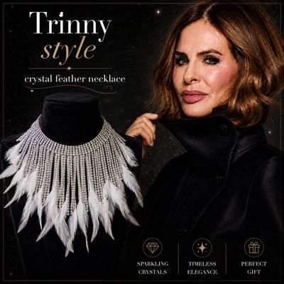 Trinny Feather Rhinestone Necklace