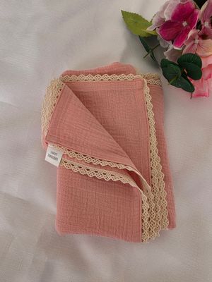 Muslin Wraps with Lace Edging