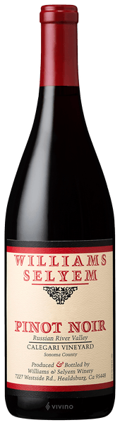 Williams Selyem Calegari Vineyard Pinot Noir 2022 (750 ml)
