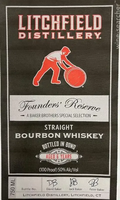 Litchfield Distillery Founder&#39;s Reserve Bottled In Bond 6 Year Straight Bourbon Whiskey 750 ml