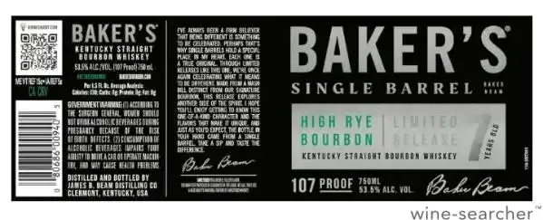 Baker's High Rye Kentucky Straight Bourbon Single Barrel 7 Year (750 ml)