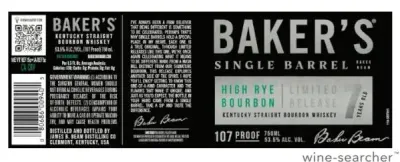 Baker's High Rye Kentucky Straight Bourbon Single Barrel 7 Year