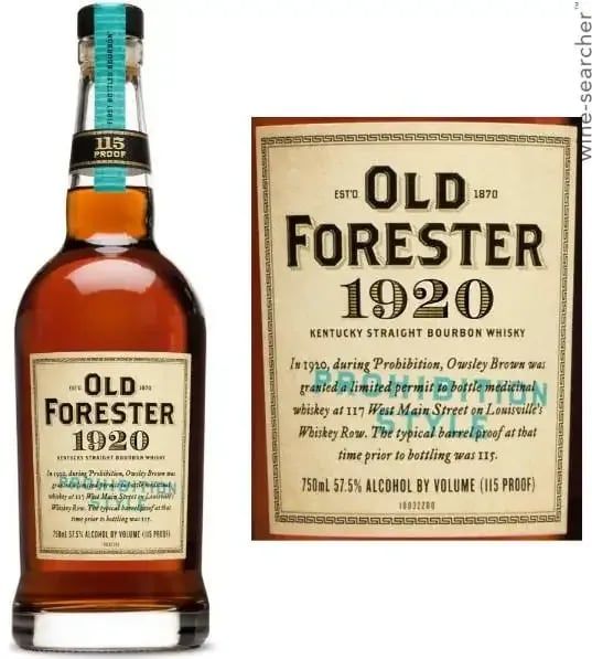 Old Forester 1920 Prohibition Style Kentucky Straight Bourbon Whiskey 750 ml