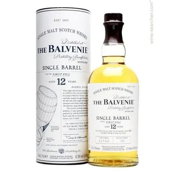 The Balvenie Single Barrel First Fill 12 Year Old Single Malt Scotch Whisky (750 ml)