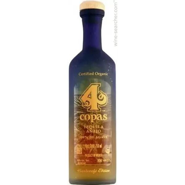 4 Copas Organic Tequila Anejo, Jalisco, Mexico 750 ml