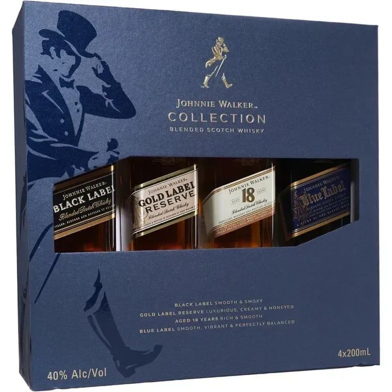 Johnnie Walker The Collection (Black, Gold, Platinum and Blue Label) 800 ml
