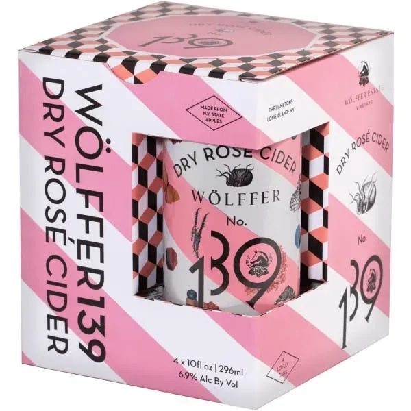 Wolffer No. 139 Dry Rose Cider 4 pack cans