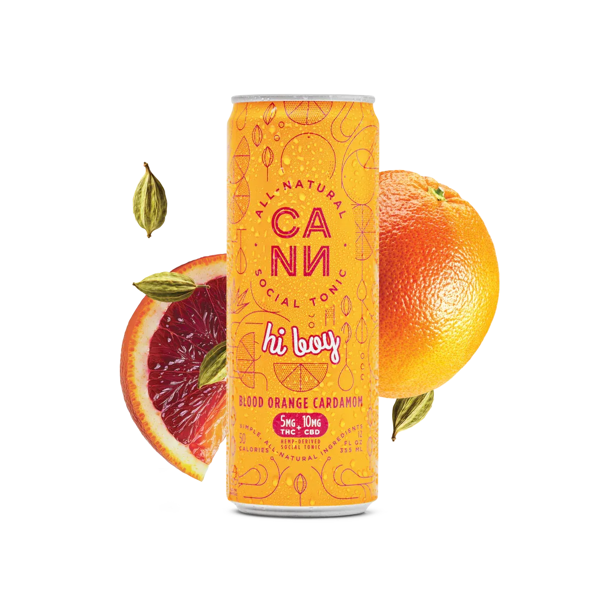 CANN - Hi Boy THC Seltzer - Blood Orange Cardamom - 4 pack 12oz cans