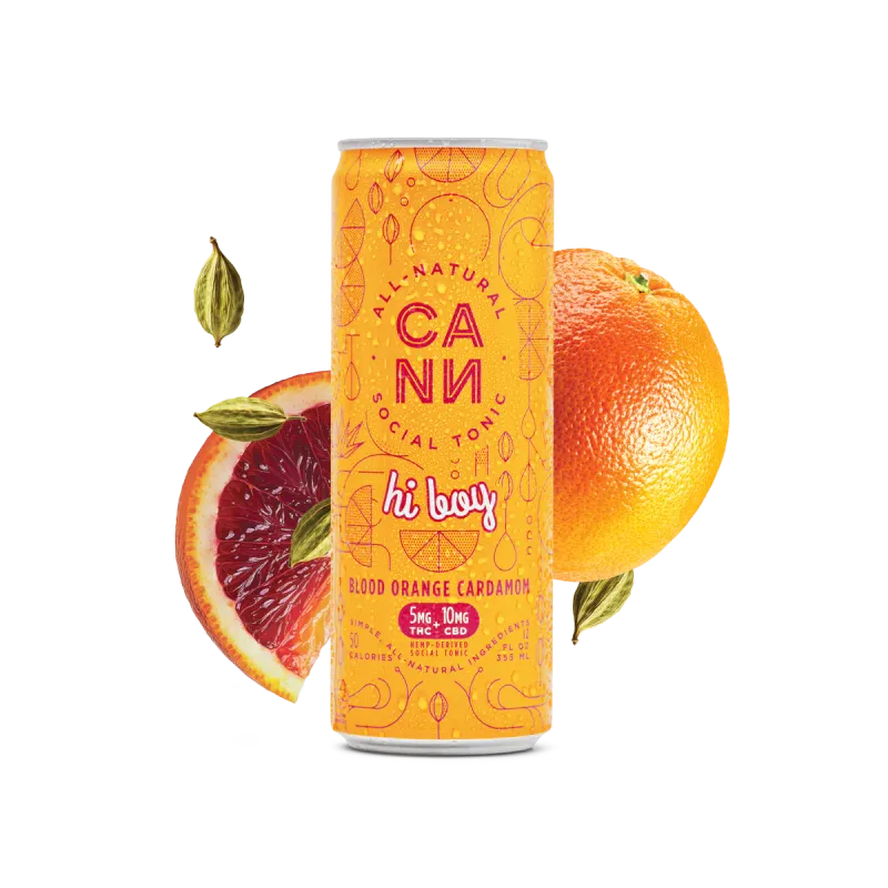 CANN - Hi Boy THC Seltzer - Blood Orange Cardamom - 4 pack 12oz cans