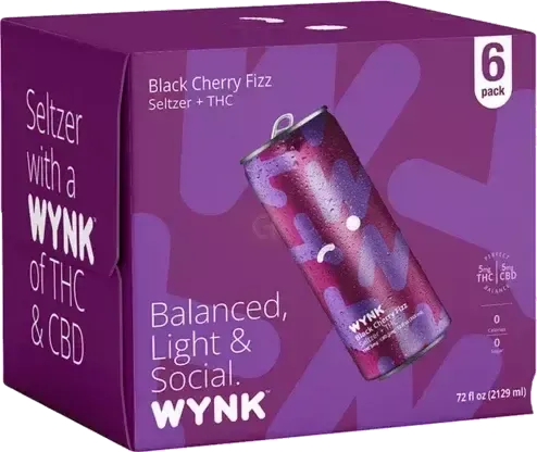 WYNK Black Cherry Fizz THC Seltzer 4 pack can