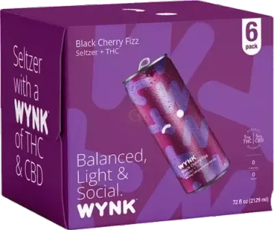WYNK Black Cherry Fizz THC Seltzer 4 pack can