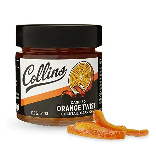 Collins Candied Orange Twist Cocktail Garnish Jar