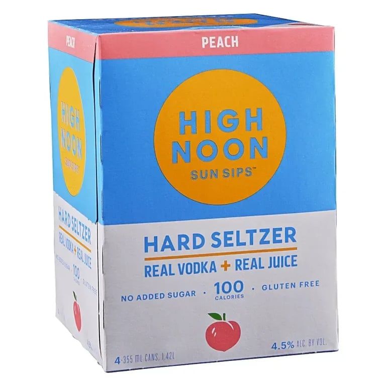 High Noon - Peach - Vodka &amp; Soda - 4 pack 355ml cans