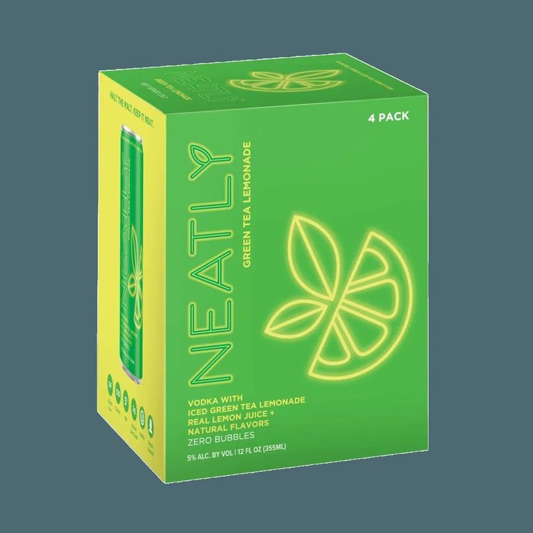 Neatly - Spiked Vodka &amp; Green Tea Lemonade - 4 pack 12oz cans