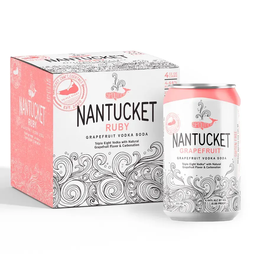 Triple Eight Distillery - Nantucket Ruby - Grapefruit Vodka &amp; Soda - 4 Pack 12oz cans