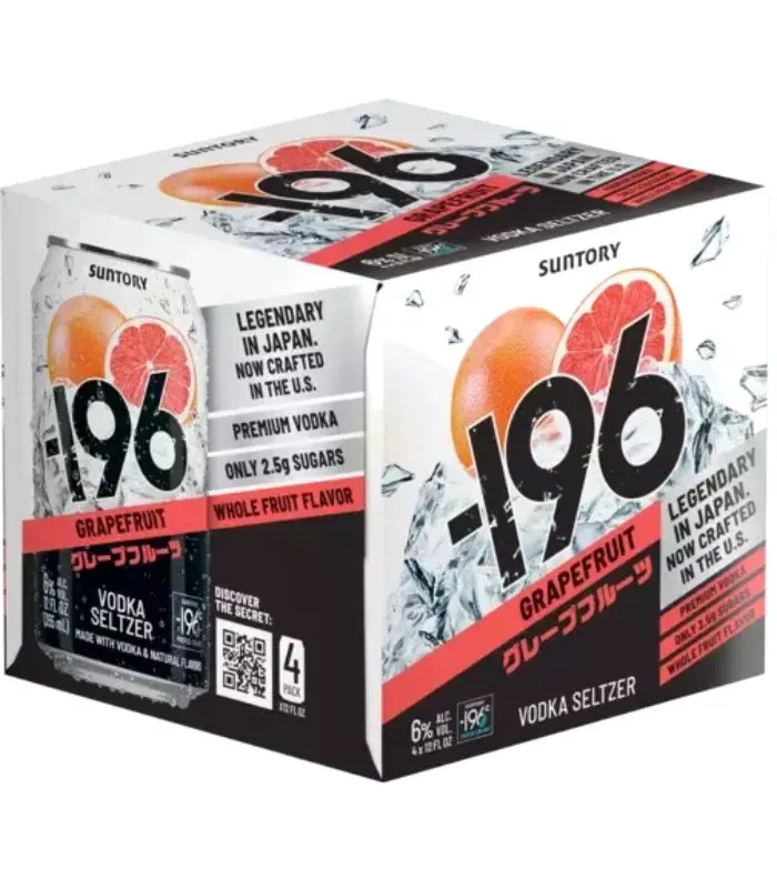 Suntory -196 Grapefruit Vodka Seltzer 4 pack can