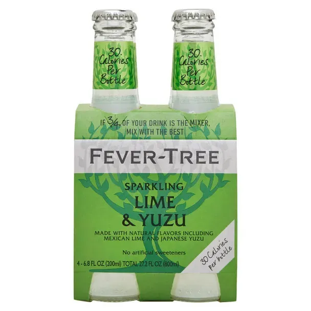Fever Tree - Sparkling Lime &amp; Yuzu  - 4 pack 200ml bottles