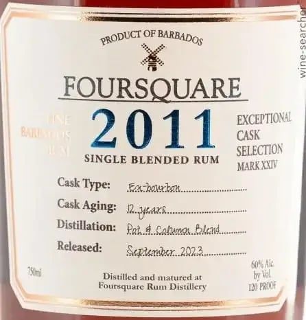 Foursquare Exceptional Cask Selection 2011 Vintage Rum (750 ml)
