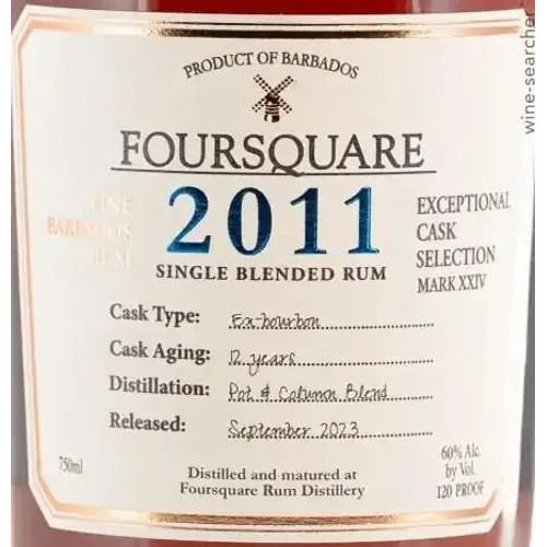 Foursquare Exceptional Cask Selection 2011 Vintage Rum (750 ml)