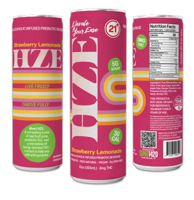 SoNo 1420 - Hze THC Seltzer - Strawberry Lemonade - 4 pack 12oz cans