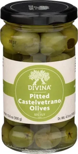 Divina Pitted Castelvetrano Olives 10.6 oz jar