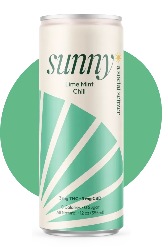 Sunny - THC Seltzer - Lime Mint Chill - 4 pack 12oz cans