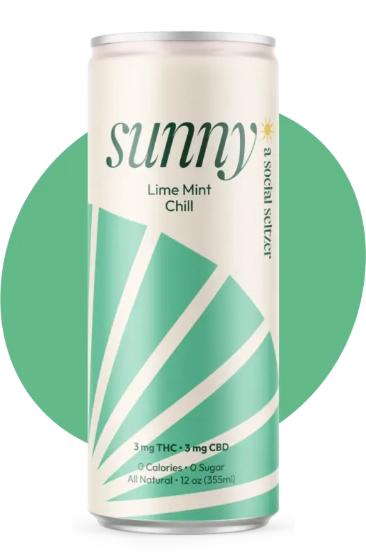 Sunny - THC Seltzer - Lime Mint Chill - 4 pack 12oz cans