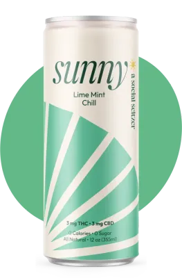 Sunny - THC Seltzer - Lime Mint Chill - 4 pack 12oz cans