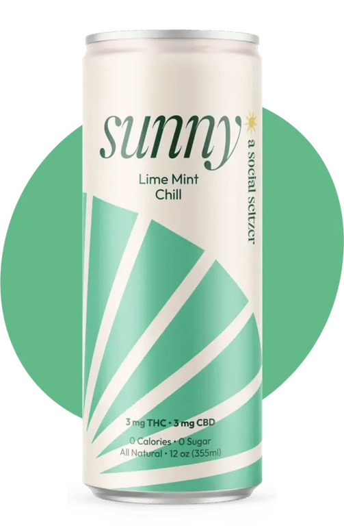 Sunny - THC Seltzer - Lime Mint Chill - 4 pack 12oz cans