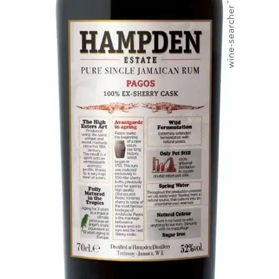 Hampden Estate Pagos Ex-Sherry Cask Pure Single Jamaican Rum (750 ml)