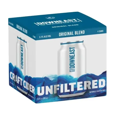 Downeast Unfiltered Craft Cider 4 pack can
